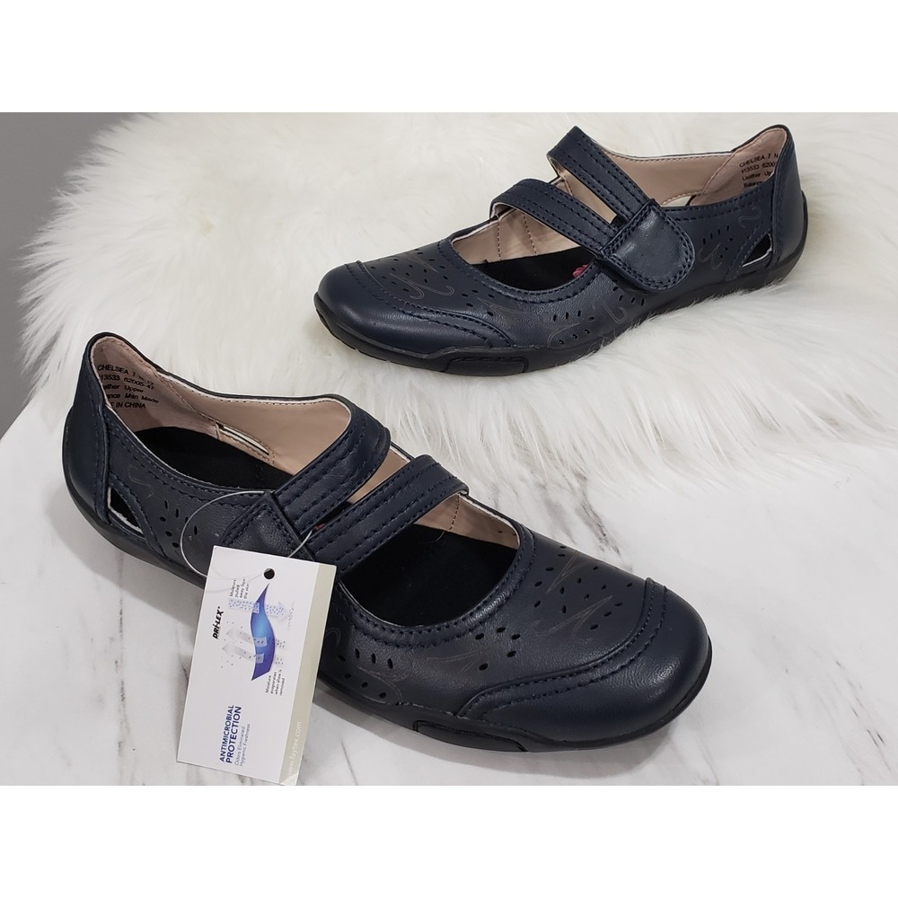 NEW $130 Ros Hommerson Womens 7 N‎ Narrow Chelsea Navy Mary Jane Comfort Flats